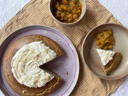 Perzik en amandelcake 🥧🍑